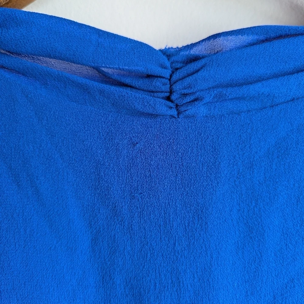 Aritzia BABATON Royal Blue Tinsley 100% Silk Blouse Size XS Fairy  Grunge Luxury - Picture 7 of 9